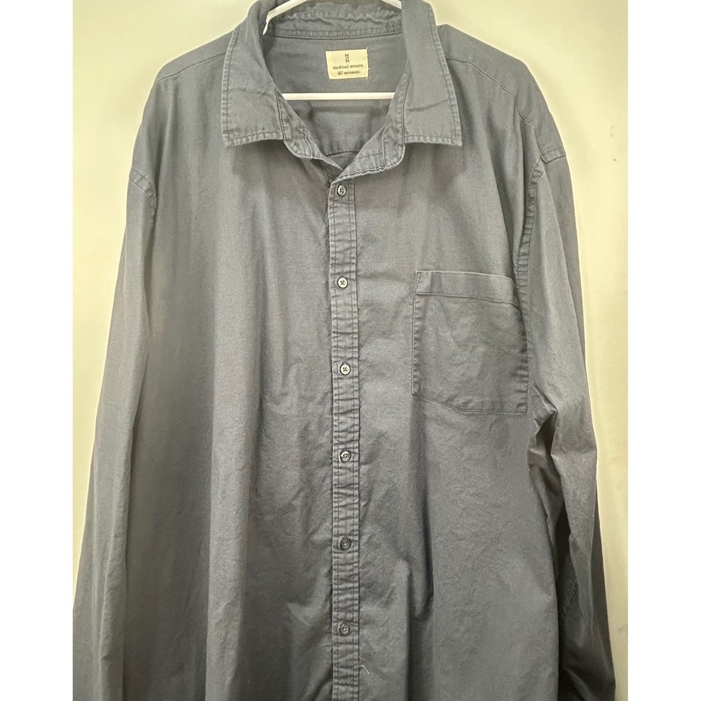 Mutual Weave Mens 4XLT Charcoal Gray Cotton Blend Long Sleeve Button Down Shirt